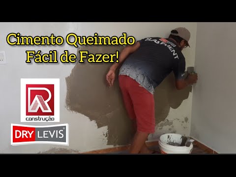 CIMENTO QUEIMADO FICOU FÁCIL DE FAZER NA PAREDE! #cimentoqueimado