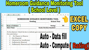 School Level Homeroom Guidance Monitoring Tool EXCEL COPY [ AUTO - COMPUTE ]