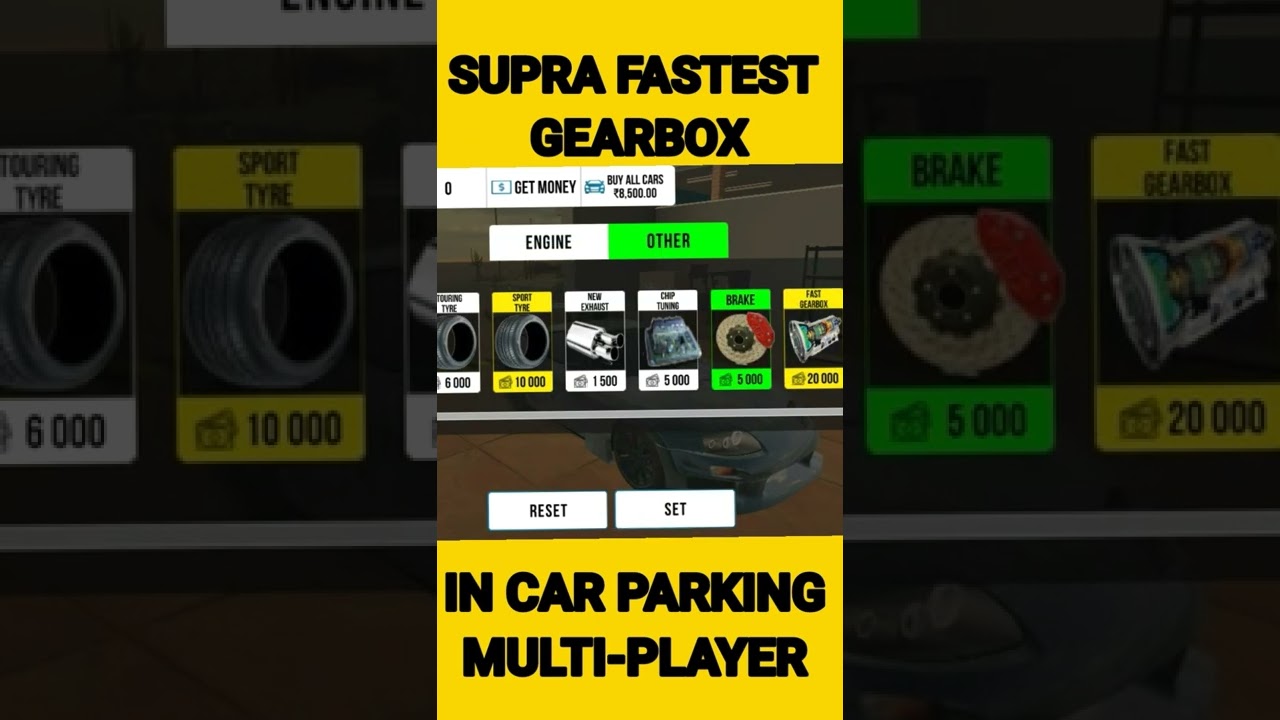 Supra Car🔥Fastest Gearbox in Car parking multi-player 