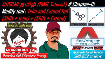 AutoCAD 2D Tutorial Tamil Chapter 15 Modify Tool "TRIM +EXTEND" How to trim | How to Extend |Tricks