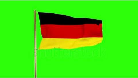 Germany flag waving in the wind. Green screen, alpha matte. Loopable animation Stock video by