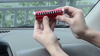 Metal Car Temporary Parking Card Universal Rotating Number Plate Aluminum Phone Stickers Park