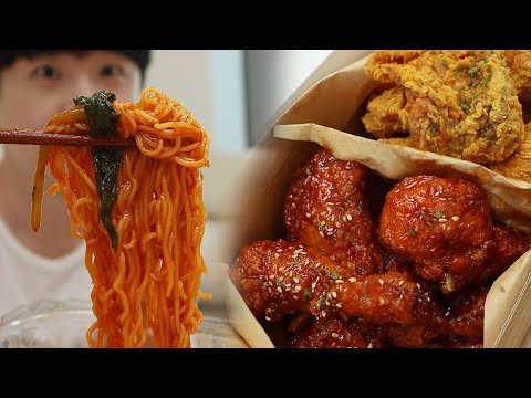 비빔면 맛집 <strong>생활맥주</strong>.. Spicy noodles and Angry Bird Chicken and beer! Relaxing Mukbang by DoNam