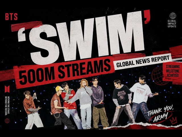 BTS SWIM 500M Streams Global News Report Landscape - YouTube