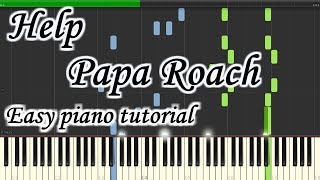 Video thumbnail of "Help - Papa Roach - Very easy and simple piano tutorial synthesia planetcover"