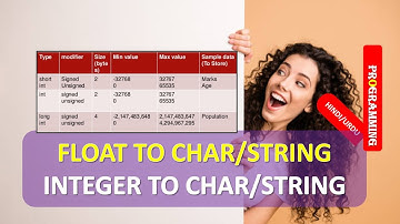 C|C++|VC++|FLOAT TO CHAR|INTEGER TO CHAR|INTEGER TO STRING|Datatype CONVERSION HINDI URDU