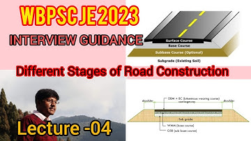 INTERVIEW GUIDANCE||WBPSC JE (CIVIL)2023||Lecture -04||DIFFERENT STAGES OF ROAD CONSTRUCTION|HIGHWAY