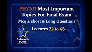 PHY101 FINAL TERM PREPERATION | MCQS | SHORT | LONG QUESTIONS | VU
