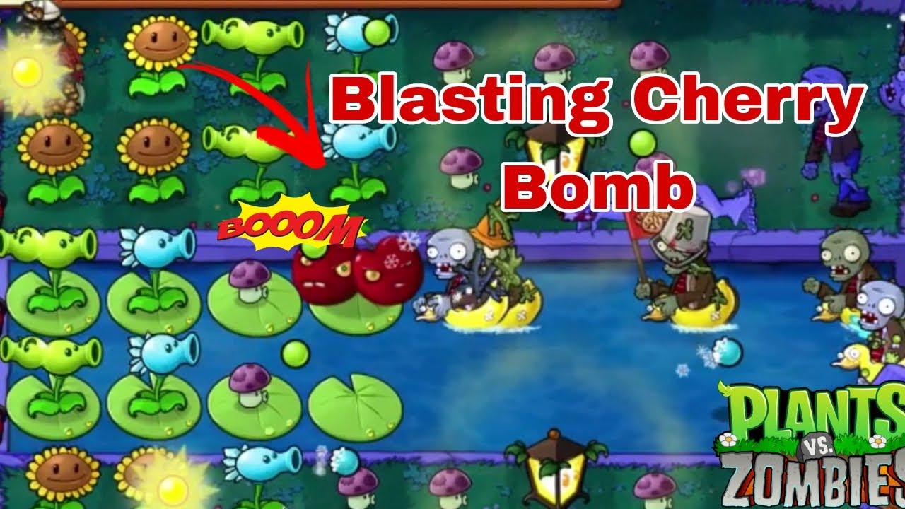 BLASTING CHERRY BOMB ON ZOMBIES | PLANT VS ZOMBIES GAMEPLAY - YouTube