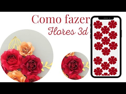 COMO FAZER  FLORES 3D NO PIXEL LABmolde flor 3dflor de papel