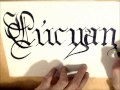 Pour lcyan  calligraphie gothique