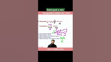 Inequality either/or case question  9 | inequality reasoning | #sunilthappar #reasoning #inequality