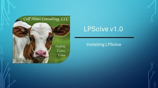 LPSolve Getting Started