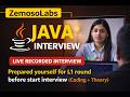 ZemosoLabs Java Interview | Live Recorded L1 Round (Coding + Theory)