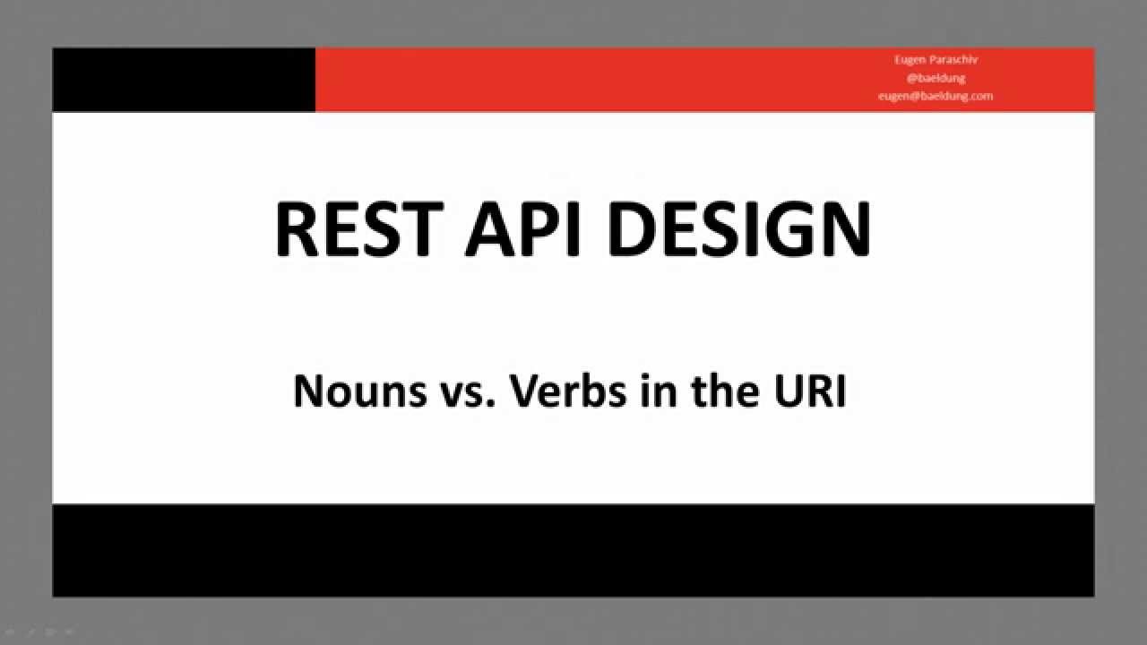 Глагол rest. Noun Design. API Design.