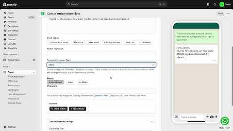 How to Create Order Confirmation Flow in Zaplet | WhatsApp Shopify Automation Tutorial