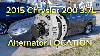 2015 Chrysler 200 3.6L  Alternator location and replacement INSTRUCTIONS. Alternator For A Chrysler 200