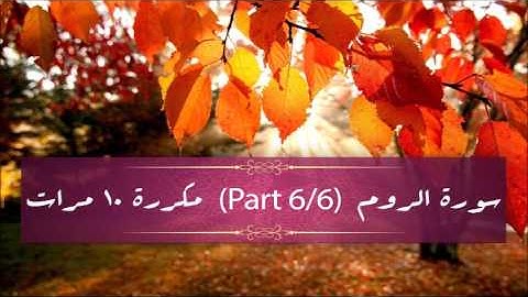 Surah Ar-Roum (part 6/6) repeated 10 times - سورة الروم (part 6/6) مكررة 10 مرات