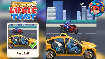 Brain Puzzle 2: Logic Twist Level 5 FAST EXIT send the drunk passenger home and don’t let him vomit