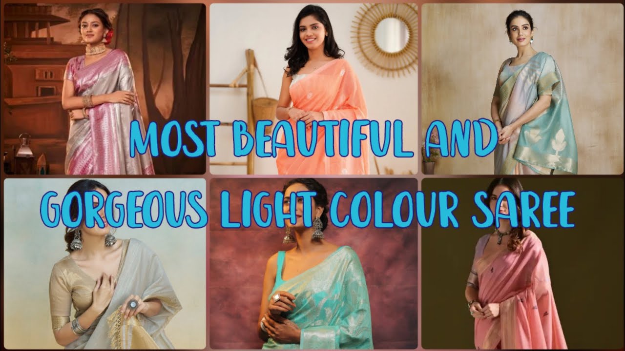 😍😱😱☝️Most beautiful and gorgeous trending light colour sarees 😍😍😍☝️#fashionstyling #trending 