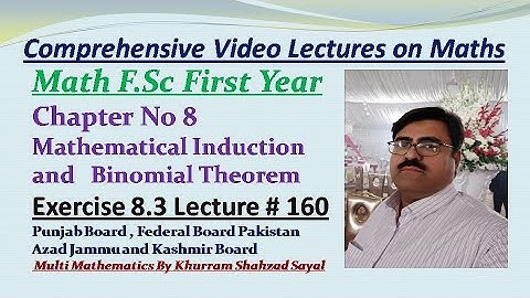 Use of Binomial Expansion, FSC Math First Year, Ch 8 Ex 8.3 Lec 160