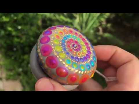 Dot Mandala Spiral Painted YoYo - DIY Dot painting - YouTube