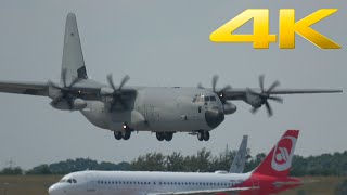 4K | Italian air force C-130 Hercules at Berlin-Brandenburg airport after ILA Berlin 2022