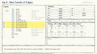Experiment 8: Block Transfer of Data in 8086 Assembly Language
