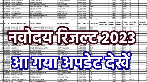 JNV Navodaya Vidyalaya Result 2023Kaise Dekhe ? Navodaya Result 2023 KabAayega ? JNV Result 2023
