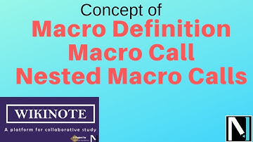 MACRO Definition, Call, Nested Macro calls | SPOS | TE E&TC | TE COMP | SPPU | 2015 Course