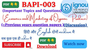 BAPI-003;Important Topics ;+previous Years question papers(हिंदी &English)#ignouuniversity