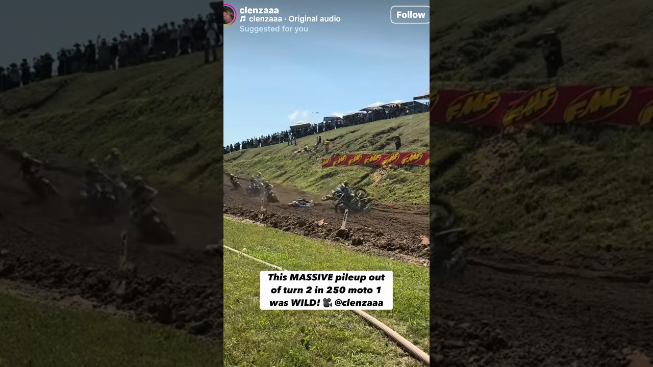 MASSIVE 250 Pileup at Millville! #crash#dirtbike#motocross#racing#fyp#iphone#viral#bike#rider#race