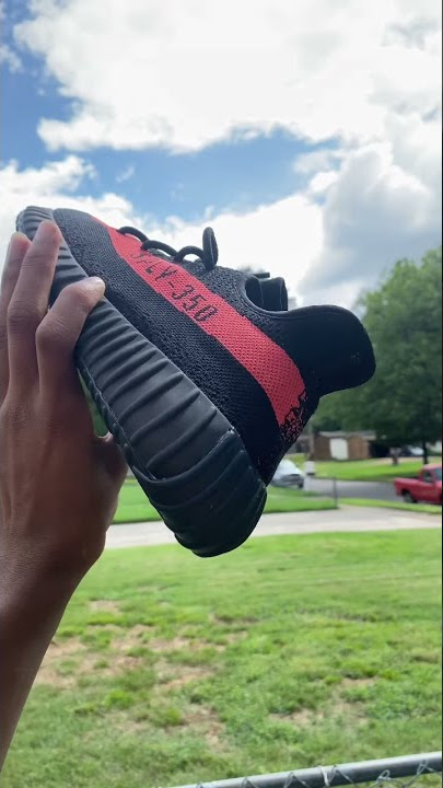 Supreme Adidas Yeezy Boost 350 V2 Black Red/Red Stripe exclusive on feet  review 