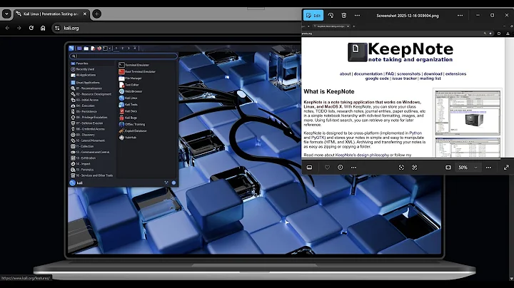 Kali Linux using keepNote Installation - Penetration Testing