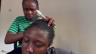 ASMR RELAXING SCALP SCRATCHING WITH FAKE FLAKES REMOVAL