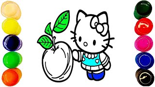 Famous Hello Kitty Enjoys a Delicious Apple Coloring for Kids and Toddlers 🍎🎨 Profile