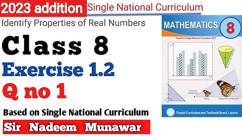 Class 8 Exercise 1.2 Q no 1 Single national curriculum SNC Maths 2023 Ex 1.2 Sir Nadeem Munawar