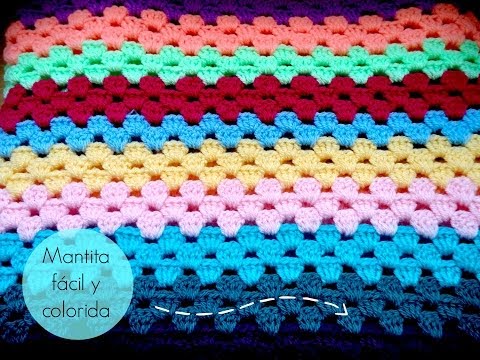 Manta fácil de GANCHILLO -  Easy CROCHET blanket (TUTORIAL)