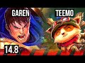 GAREN vs TEEMO (TOP) | 6 solo kills, 17/3/6, Legendary, 36k DMG | KR Master | 14.8