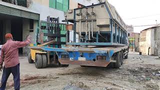 Forklift loading machine lowbed truck... by M/S KARIM ENTERPRISE 3,800 views 3 years ago 3 minutes, 10 seconds