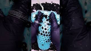 🧋Blue raspberry boba tea • Water beads squish • No talking ASMR #handmade #waterbeads #boba #squishy