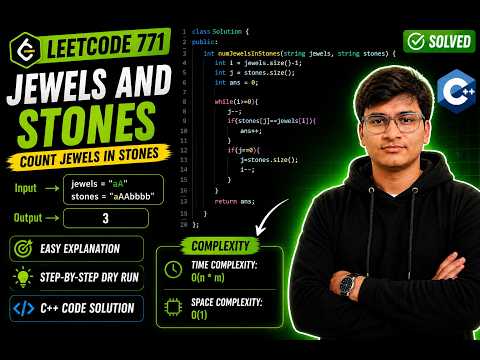 💎 LeetCode 771 | Jewels and Stones | Easy Hash Set Solution in C++ 🚀
