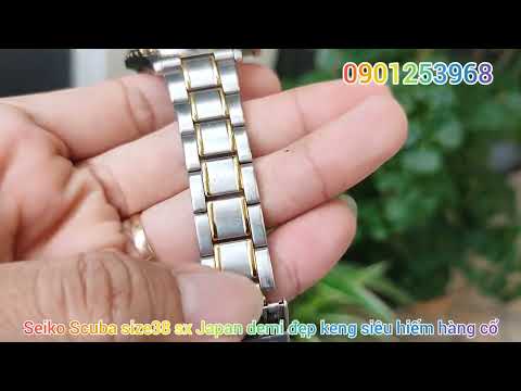 Video Đồng Hồ Seiko Scuba cổ size38 sx Japan demi vàng dial... - youtube