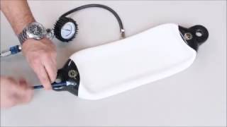 How to inflate a DAN-FENDER with either car, foot or hand pump