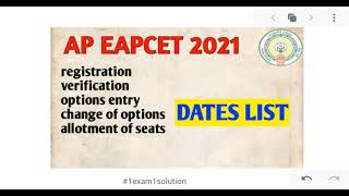 Ap Eapcet Dates List Full Details