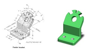 Famous Feeder Bracket in SolidWorks | SolidWorks Tutorial | Part Design | Part No.#67 Profile
