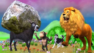 गधा बंदर और शेर कुत्ता Hindi Kahaniya हिन्दी कहानी - Panchatantra Moral Stories - Hindi Fairy Tales
