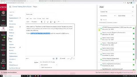 CSUN Sharing a file in a Canvas page