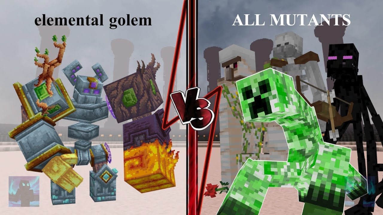 ELEMENTAL GOLEM vs ALL MUTANT - Minecraft Mob Battle - YouTube