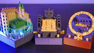 3 Awesome 3D Printed Marble Mazes designed by Jacob Surovsky - TimeLapse / OctoLapse Compilation